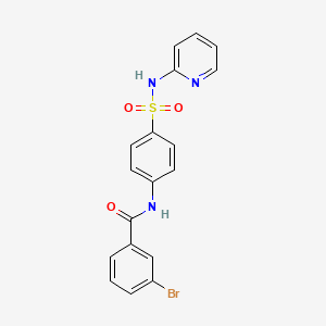 molecular formula C18H14BrN3O3S B3478260 3-bromo-N-{4-[(2-pyridinylamino)sulfonyl]phenyl}benzamide 