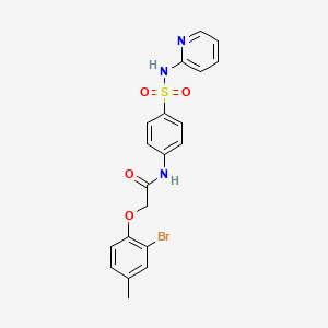 molecular formula C20H18BrN3O4S B3478269 2-(2-bromo-4-methylphenoxy)-N-{4-[(2-pyridinylamino)sulfonyl]phenyl}acetamide 