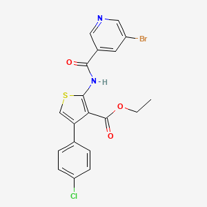 molecular formula C19H14BrClN2O3S B3478277 ethyl 2-{[(5-bromo-3-pyridinyl)carbonyl]amino}-4-(4-chlorophenyl)-3-thiophenecarboxylate 