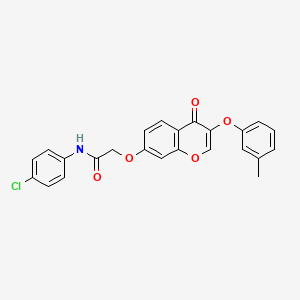 molecular formula C24H18ClNO5 B3478280 N-(4-chlorophenyl)-2-{[3-(3-methylphenoxy)-4-oxo-4H-chromen-7-yl]oxy}acetamide 