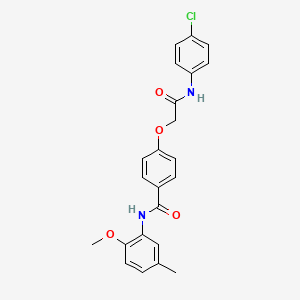 molecular formula C23H21ClN2O4 B3478287 4-{2-[(4-chlorophenyl)amino]-2-oxoethoxy}-N-(2-methoxy-5-methylphenyl)benzamide 