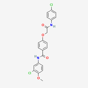 molecular formula C22H18Cl2N2O4 B3478291 N-(3-chloro-4-methoxyphenyl)-4-{2-[(4-chlorophenyl)amino]-2-oxoethoxy}benzamide 