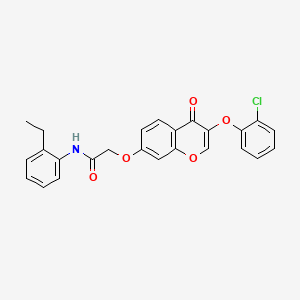 molecular formula C25H20ClNO5 B3478294 2-{[3-(2-chlorophenoxy)-4-oxo-4H-chromen-7-yl]oxy}-N-(2-ethylphenyl)acetamide 