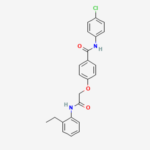 molecular formula C23H21ClN2O3 B3478301 N-(4-chlorophenyl)-4-{2-[(2-ethylphenyl)amino]-2-oxoethoxy}benzamide 