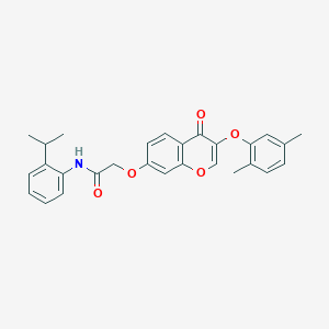 molecular formula C28H27NO5 B3478315 2-{[3-(2,5-dimethylphenoxy)-4-oxo-4H-chromen-7-yl]oxy}-N-(2-isopropylphenyl)acetamide 
