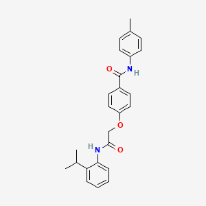 molecular formula C25H26N2O3 B3478318 4-{2-[(2-isopropylphenyl)amino]-2-oxoethoxy}-N-(4-methylphenyl)benzamide 