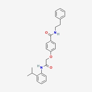 molecular formula C26H28N2O3 B3478324 4-{2-[(2-isopropylphenyl)amino]-2-oxoethoxy}-N-(2-phenylethyl)benzamide 