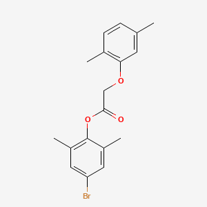 molecular formula C18H19BrO3 B3478350 4-bromo-2,6-dimethylphenyl (2,5-dimethylphenoxy)acetate 