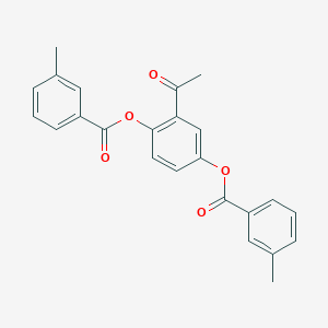 molecular formula C24H20O5 B3478374 2-acetyl-1,4-phenylene bis(3-methylbenzoate) 