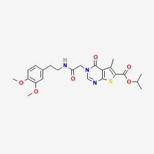 molecular formula C23H27N3O6S B3478387 isopropyl 3-(2-{[2-(3,4-dimethoxyphenyl)ethyl]amino}-2-oxoethyl)-5-methyl-4-oxo-3,4-dihydrothieno[2,3-d]pyrimidine-6-carboxylate 
