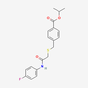 molecular formula C19H20FNO3S B3478398 isopropyl 4-[({2-[(4-fluorophenyl)amino]-2-oxoethyl}thio)methyl]benzoate 