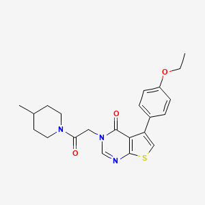 molecular formula C22H25N3O3S B3478421 5-(4-ethoxyphenyl)-3-[2-(4-methyl-1-piperidinyl)-2-oxoethyl]thieno[2,3-d]pyrimidin-4(3H)-one 