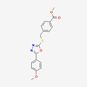 molecular formula C18H16N2O4S B3478435 methyl 4-({[5-(4-methoxyphenyl)-1,3,4-oxadiazol-2-yl]thio}methyl)benzoate 