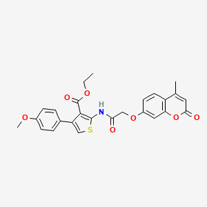 molecular formula C26H23NO7S B3478440 ethyl 4-(4-methoxyphenyl)-2-({[(4-methyl-2-oxo-2H-chromen-7-yl)oxy]acetyl}amino)-3-thiophenecarboxylate 