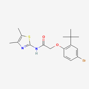 2-(4-bromo-2-tert-butylphenoxy)-N-(4,5-dimethyl-1,3-thiazol-2-yl)acetamide