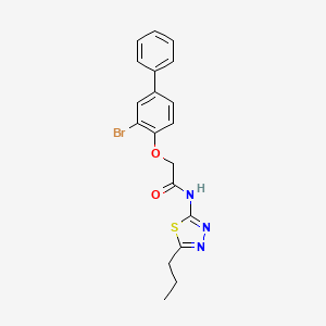 molecular formula C19H18BrN3O2S B3478463 2-[(3-bromo-4-biphenylyl)oxy]-N-(5-propyl-1,3,4-thiadiazol-2-yl)acetamide 