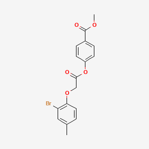 molecular formula C17H15BrO5 B3478490 methyl 4-{[(2-bromo-4-methylphenoxy)acetyl]oxy}benzoate 