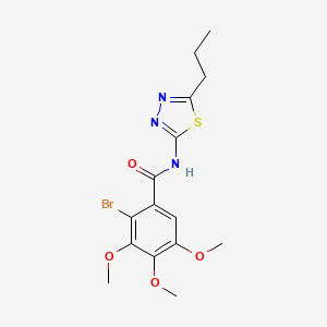 molecular formula C15H18BrN3O4S B3478508 2-bromo-3,4,5-trimethoxy-N-(5-propyl-1,3,4-thiadiazol-2-yl)benzamide 