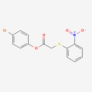molecular formula C14H10BrNO4S B3478515 4-bromophenyl [(2-nitrophenyl)thio]acetate 