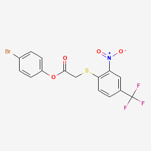 molecular formula C15H9BrF3NO4S B3478523 4-bromophenyl {[2-nitro-4-(trifluoromethyl)phenyl]thio}acetate 