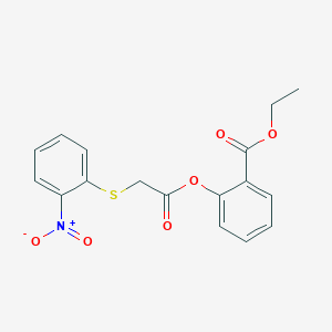 molecular formula C17H15NO6S B3478541 ethyl 2-({[(2-nitrophenyl)thio]acetyl}oxy)benzoate 