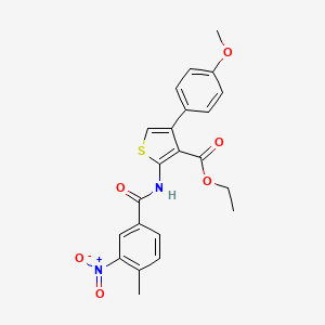 molecular formula C22H20N2O6S B3478561 ethyl 4-(4-methoxyphenyl)-2-[(4-methyl-3-nitrobenzoyl)amino]-3-thiophenecarboxylate 