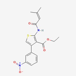 molecular formula C18H18N2O5S B3478566 ethyl 2-[(3-methyl-2-butenoyl)amino]-4-(3-nitrophenyl)-3-thiophenecarboxylate 