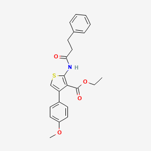 molecular formula C23H23NO4S B3478585 ethyl 4-(4-methoxyphenyl)-2-[(3-phenylpropanoyl)amino]-3-thiophenecarboxylate 