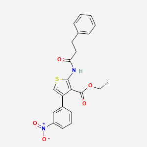 molecular formula C22H20N2O5S B3478587 ethyl 4-(3-nitrophenyl)-2-[(3-phenylpropanoyl)amino]-3-thiophenecarboxylate 