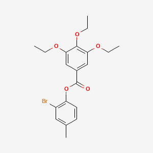 molecular formula C20H23BrO5 B3478603 2-bromo-4-methylphenyl 3,4,5-triethoxybenzoate 
