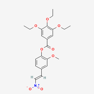 molecular formula C22H25NO8 B3478606 2-methoxy-4-(2-nitrovinyl)phenyl 3,4,5-triethoxybenzoate 