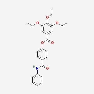 molecular formula C26H27NO6 B3478620 4-(anilinocarbonyl)phenyl 3,4,5-triethoxybenzoate 