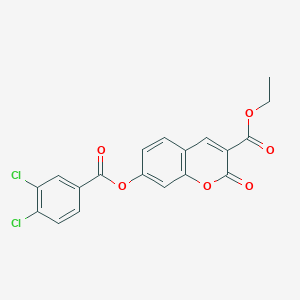 molecular formula C19H12Cl2O6 B3478621 ethyl 7-[(3,4-dichlorobenzoyl)oxy]-2-oxo-2H-chromene-3-carboxylate 