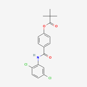 molecular formula C18H17Cl2NO3 B3478623 4-{[(2,5-dichlorophenyl)amino]carbonyl}phenyl pivalate 
