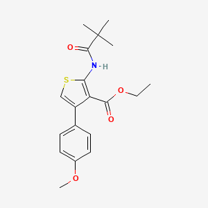 molecular formula C19H23NO4S B3478631 ethyl 2-[(2,2-dimethylpropanoyl)amino]-4-(4-methoxyphenyl)-3-thiophenecarboxylate 