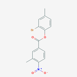 molecular formula C15H12BrNO4 B3478634 2-bromo-4-methylphenyl 3-methyl-4-nitrobenzoate 