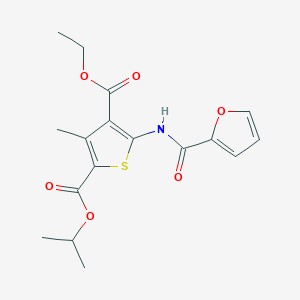 molecular formula C17H19NO6S B3478642 4-ethyl 2-isopropyl 5-(2-furoylamino)-3-methyl-2,4-thiophenedicarboxylate 