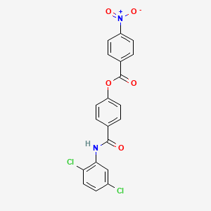 molecular formula C20H12Cl2N2O5 B3478648 4-{[(2,5-dichlorophenyl)amino]carbonyl}phenyl 4-nitrobenzoate 