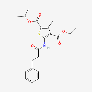 molecular formula C21H25NO5S B3478656 4-ethyl 2-isopropyl 3-methyl-5-[(3-phenylpropanoyl)amino]-2,4-thiophenedicarboxylate 