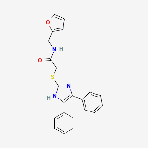 molecular formula C22H19N3O2S B3478673 2-[(4,5-diphenyl-1H-imidazol-2-yl)thio]-N-(2-furylmethyl)acetamide 