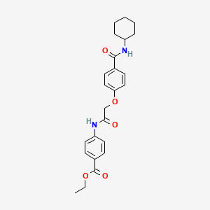 molecular formula C24H28N2O5 B3478685 ethyl 4-[({4-[(cyclohexylamino)carbonyl]phenoxy}acetyl)amino]benzoate 