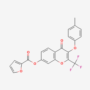 molecular formula C22H13F3O6 B3478697 3-(4-methylphenoxy)-4-oxo-2-(trifluoromethyl)-4H-chromen-7-yl 2-furoate 