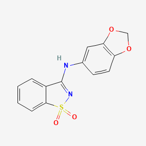 molecular formula C14H10N2O4S B3478716 N-1,3-benzodioxol-5-yl-1,2-benzisothiazol-3-amine 1,1-dioxide 