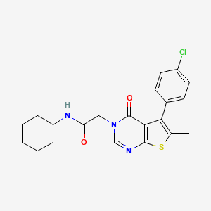2-[5-(4-chlorophenyl)-6-methyl-4-oxothieno[2,3-d]pyrimidin-3(4H)-yl]-N-cyclohexylacetamide