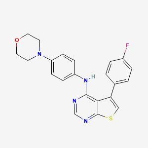 molecular formula C22H19FN4OS B3478746 5-(4-fluorophenyl)-N-[4-(4-morpholinyl)phenyl]thieno[2,3-d]pyrimidin-4-amine 