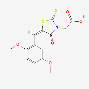 molecular formula C14H13NO5S2 B3478849 [5-(2,5-dimethoxybenzylidene)-4-oxo-2-thioxo-1,3-thiazolidin-3-yl]acetic acid 