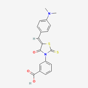 molecular formula C19H16N2O3S2 B3478852 3-{(5Z)-5-[4-(dimethylamino)benzylidene]-4-oxo-2-thioxo-1,3-thiazolidin-3-yl}benzoic acid 