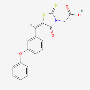 molecular formula C18H13NO4S2 B3478859 [4-oxo-5-(3-phenoxybenzylidene)-2-thioxo-1,3-thiazolidin-3-yl]acetic acid 