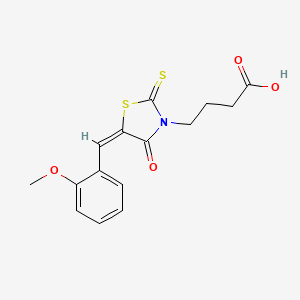 molecular formula C15H15NO4S2 B3478862 4-[5-(2-methoxybenzylidene)-4-oxo-2-thioxo-1,3-thiazolidin-3-yl]butanoic acid 