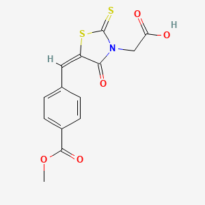 {5-[4-(methoxycarbonyl)benzylidene]-4-oxo-2-thioxo-1,3-thiazolidin-3-yl}acetic acid